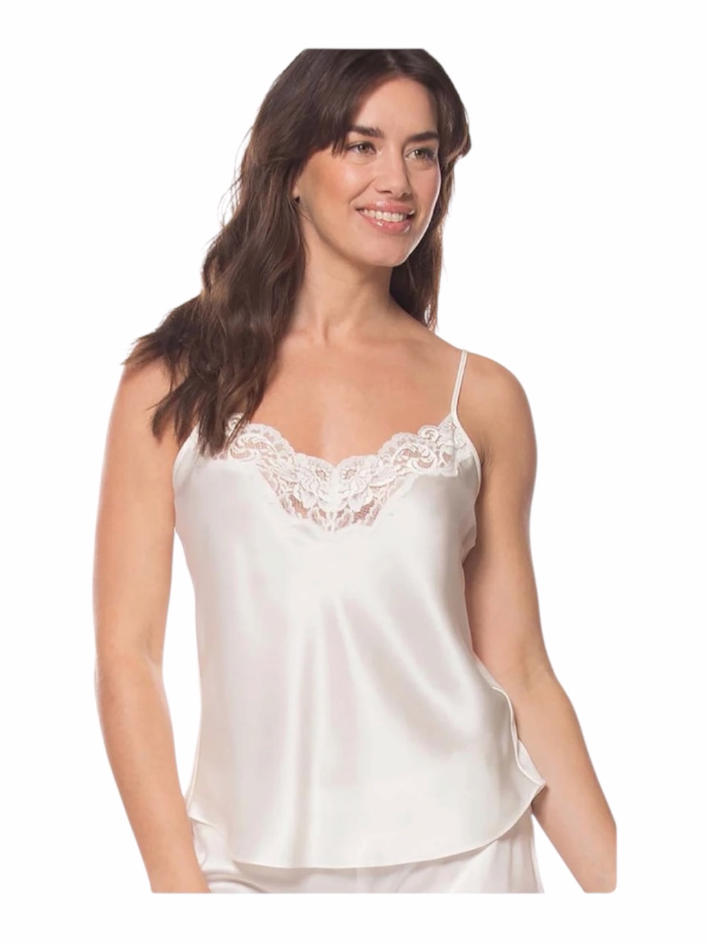 Christine Silk Candy Camisole With Lace Size S